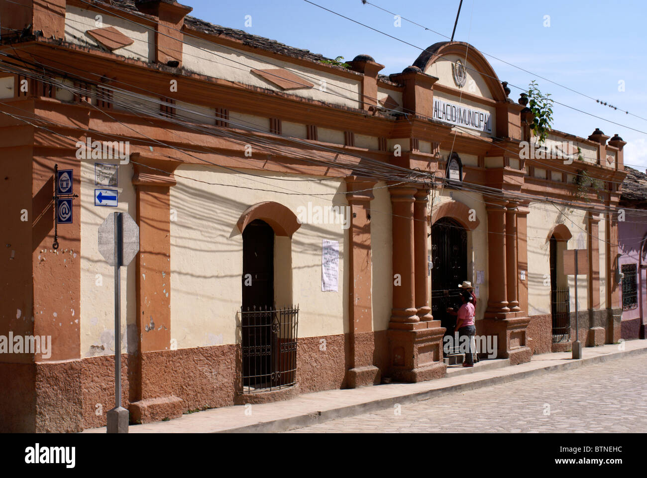 The Municipal Palace or Palacio Municipal in the Spanish colonial town of Gracias, Lempira, Honduras Stock Photo