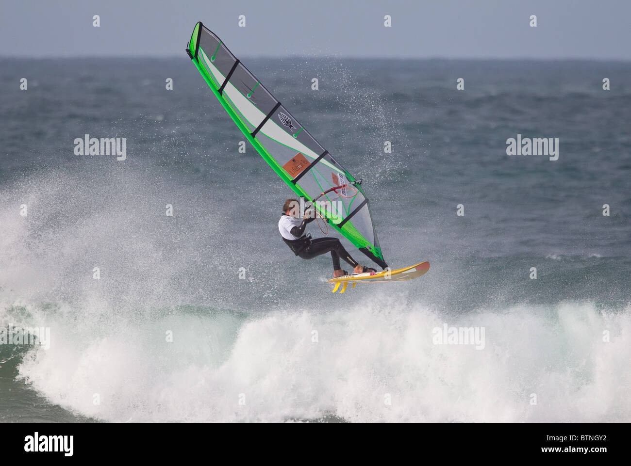 Windsurfing at Gwithian, North Cornwall, UK Stock Photo Alamy