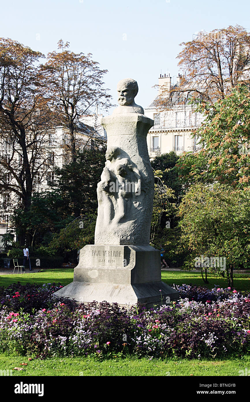 Statue of Paul Verlaine, Luxembourg Gardens, Paris Stock Photo Alamy