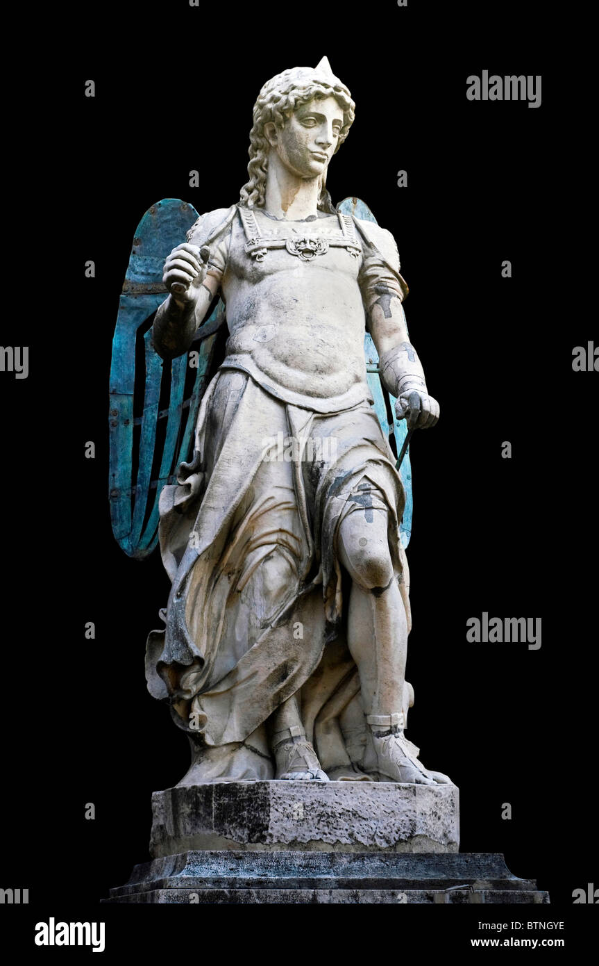 Marble Statue Of Saint Michael By Raffaello Da Montelupo In Castel Stock Photo Alamy