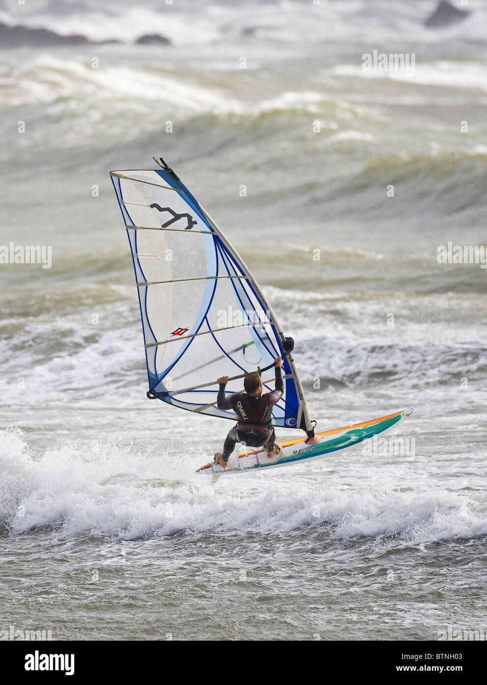 Windsurfing at Bigbury, South Devon, UK Stock Photo Alamy