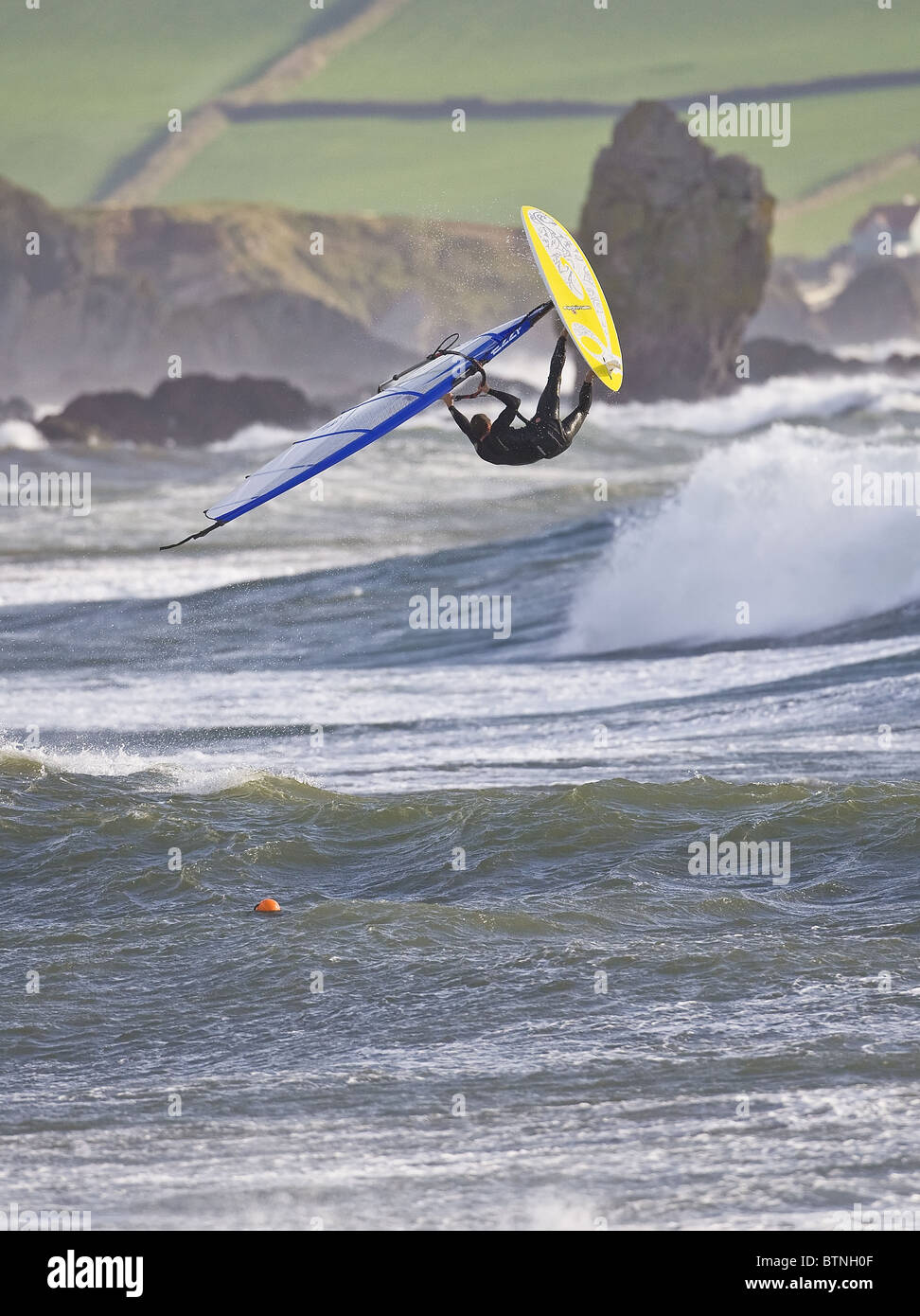 Windsurfing at Bigbury, South Devon, UK Stock Photo Alamy