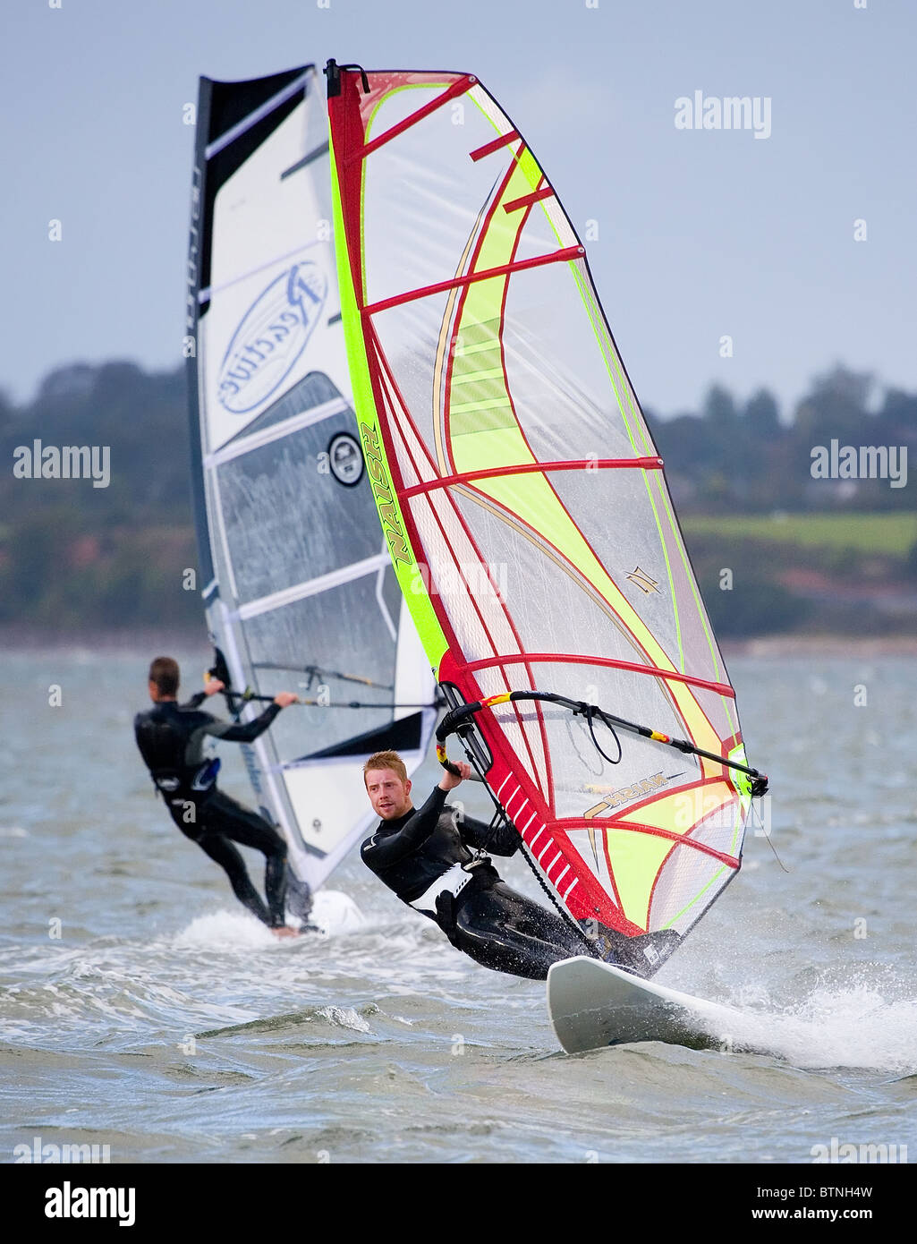 Windsurfing at Exmouth, Devon, UK Stock Photo Alamy