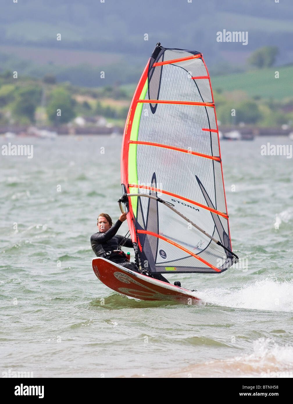 Windsurfing at Exmouth, Devon, UK Stock Photo Alamy