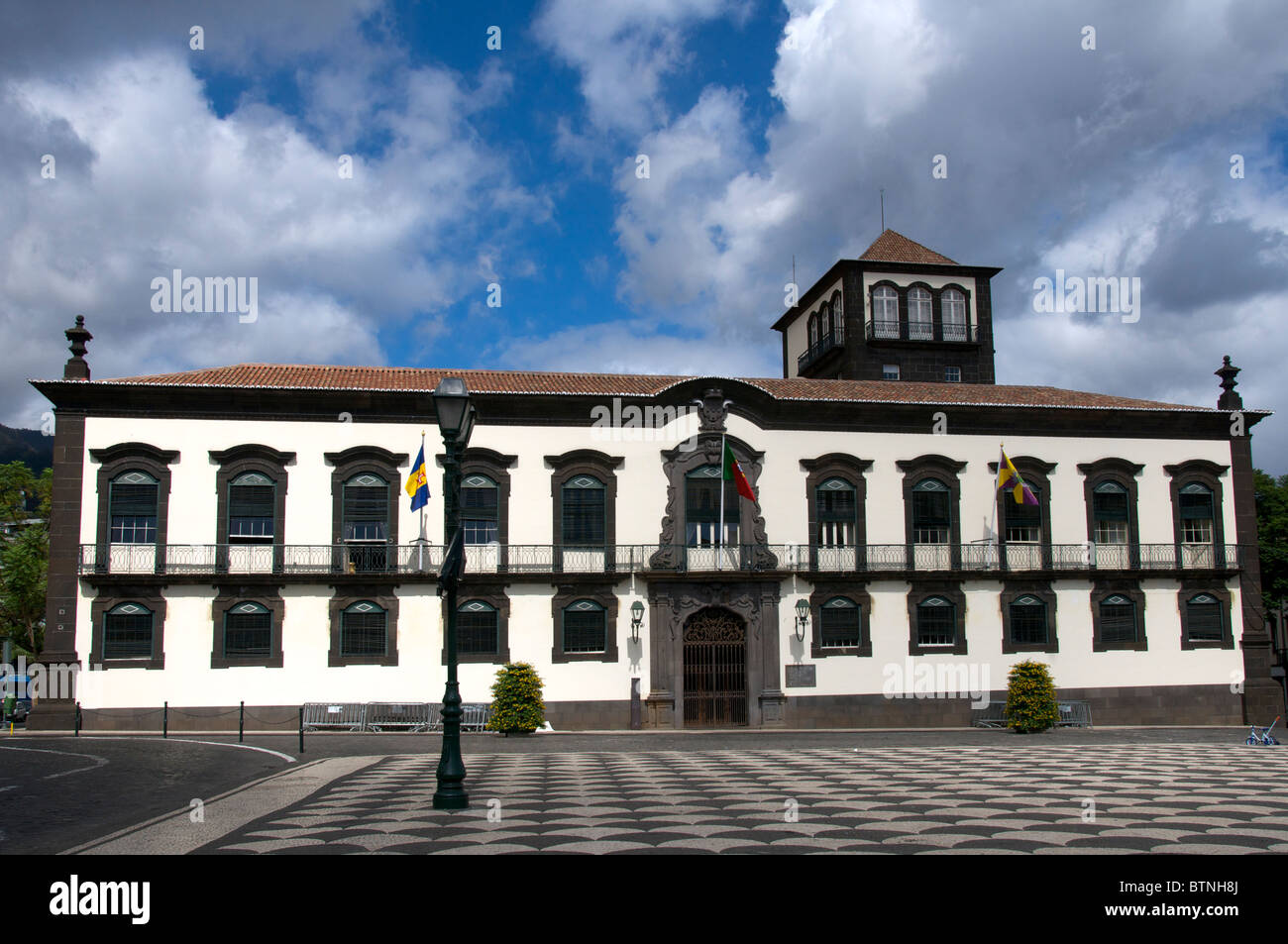 Town Hall Praco do Municipio Main Square Funchal Madeira Portugal Stock Photo