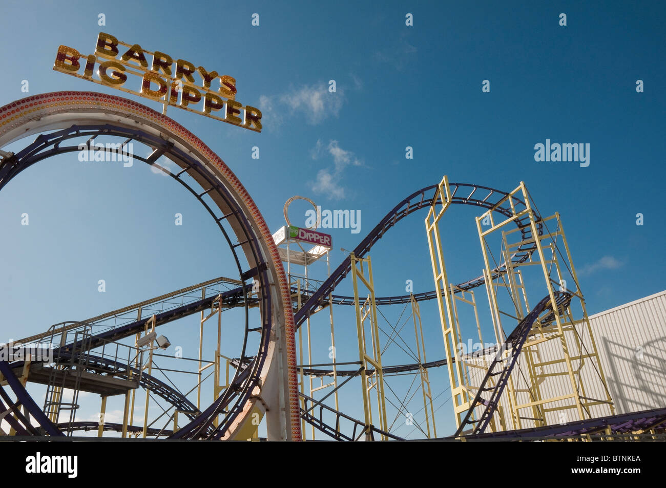 Roller coaster with Loop, Port Rush, Northern Ireland Stock Photo Alamy
