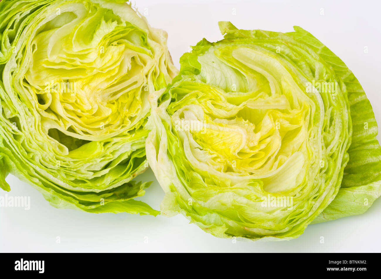 Iceberg Lettuce Cut In Half Stock Photo Alamy