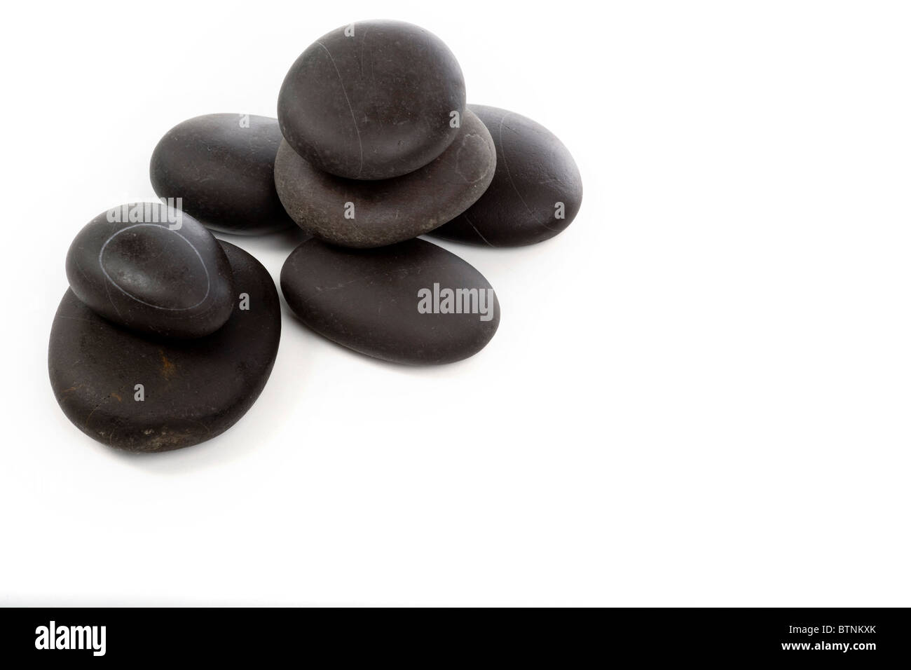 Black massage stones Stock Photo