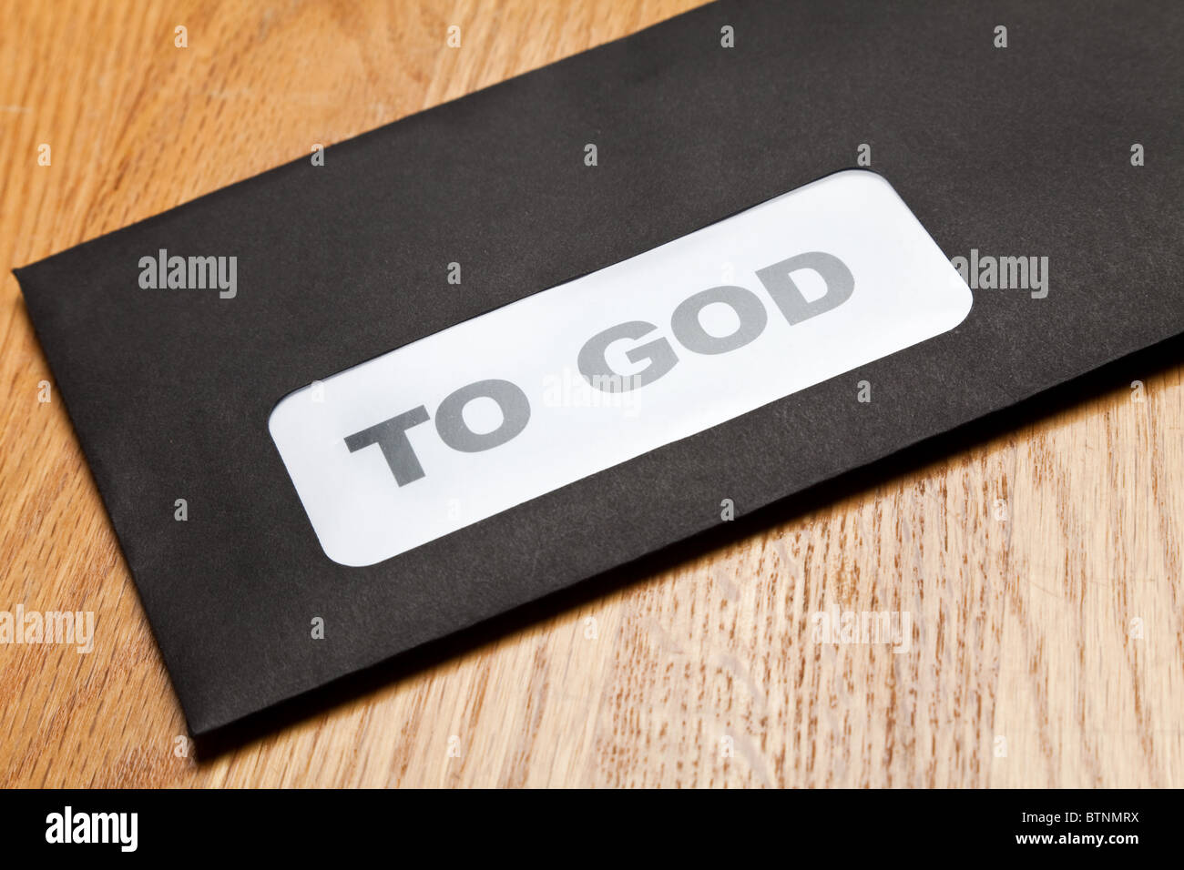 Mail to God, concept of religion, belief Stock Photo
