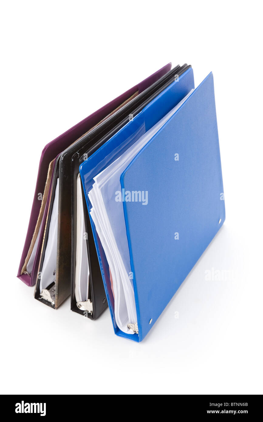 file folders, Ring Binder, with white background Stock Photo Alamy