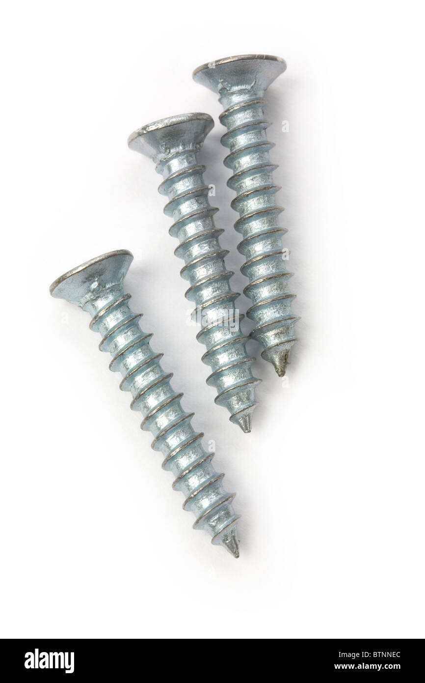 screws with white background close up shot Stock Photo
