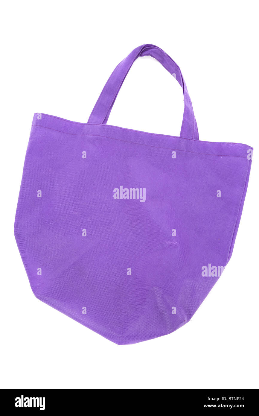 Purple Shopping Bag with white background Stock Photo Alamy