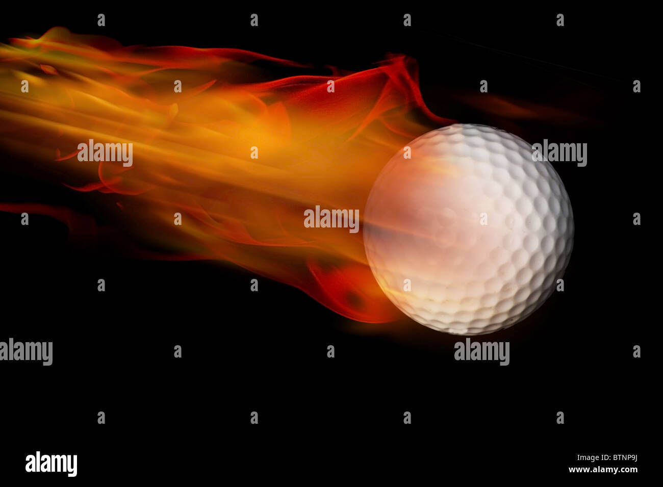 Golf ball on fire Stock Photo Alamy