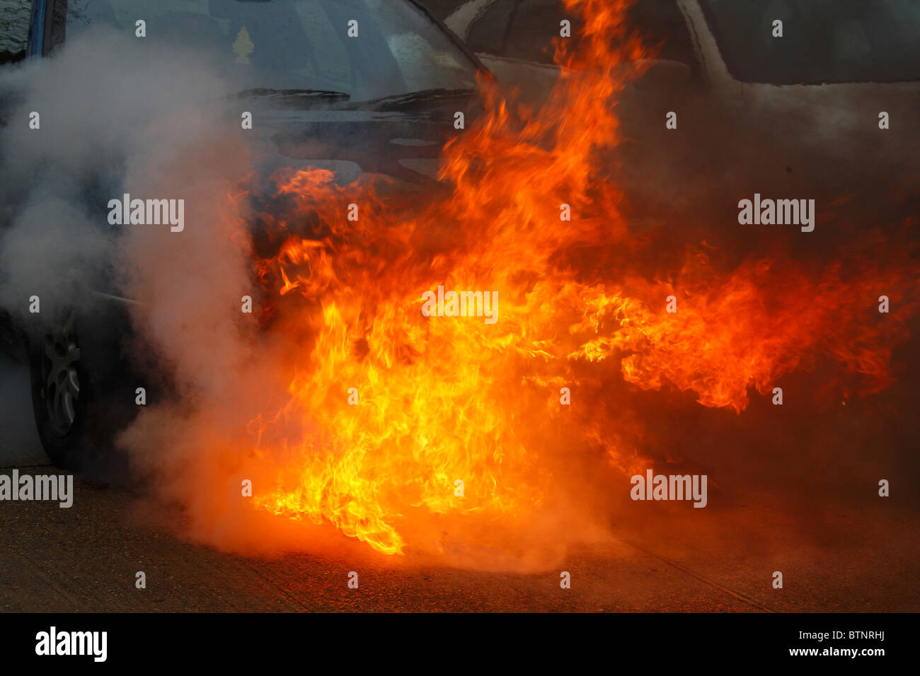 Car fire in Essex Stock Photo Alamy