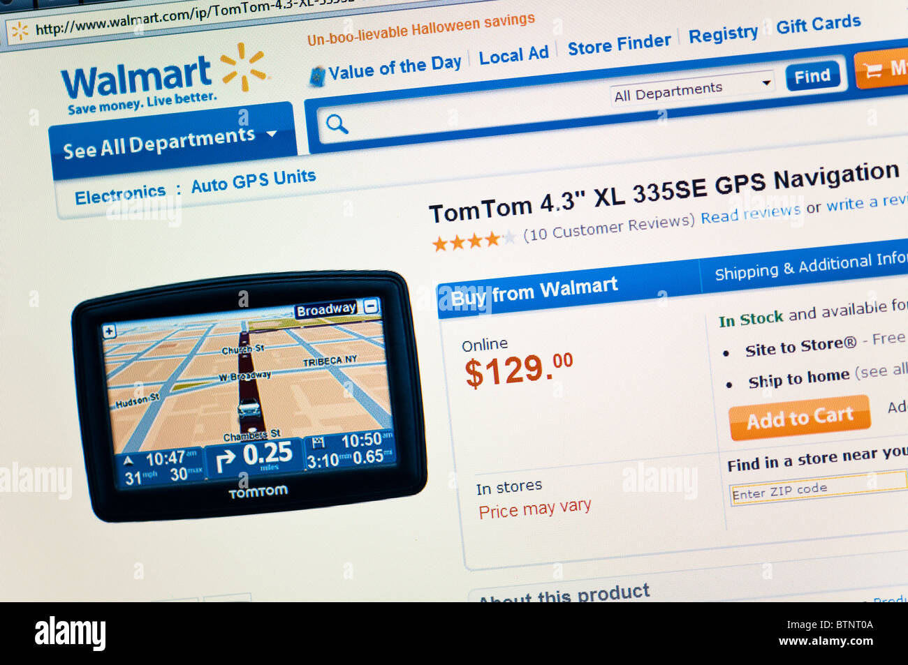 GPS, Walmart Store website online Stock Photo Alamy