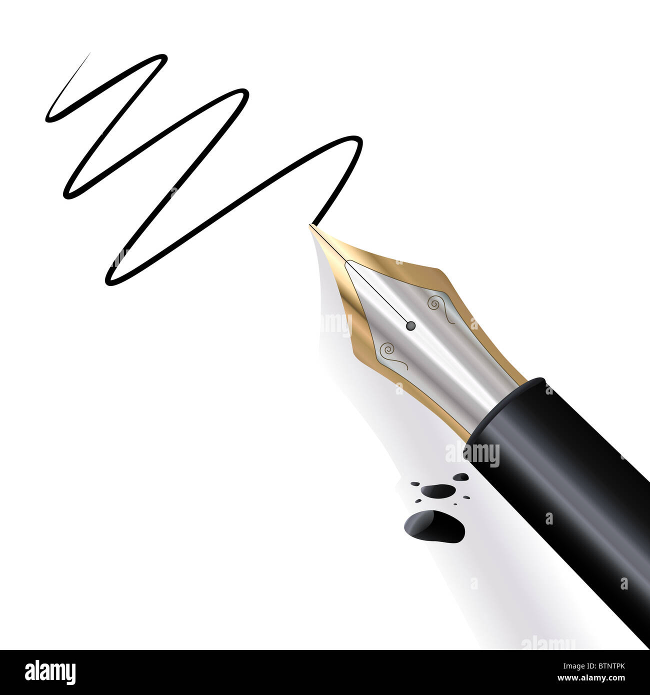 Fountain pen writing paper with black ink Stock Photo Alamy