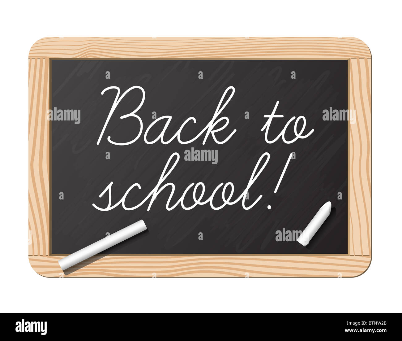 Blackboard and chalk for back to school Stock Photo
