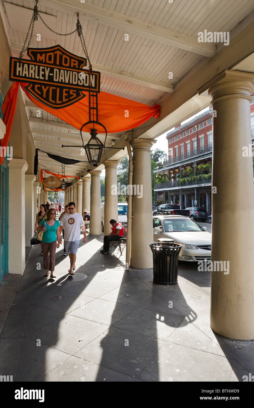 French Market District on Decatur Street, French Quarter, New Orleans, Lousiana, USA Stock Photo