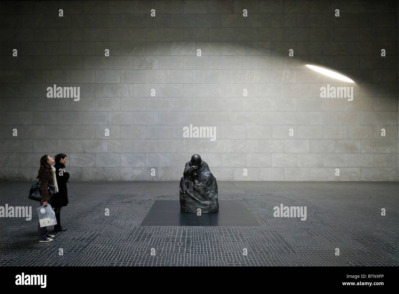 Berlin. Germany. Käthe Kollwitz's sculpture of a mother & her dead son inside the Neue Wache / New Guard house. Stock Photo
