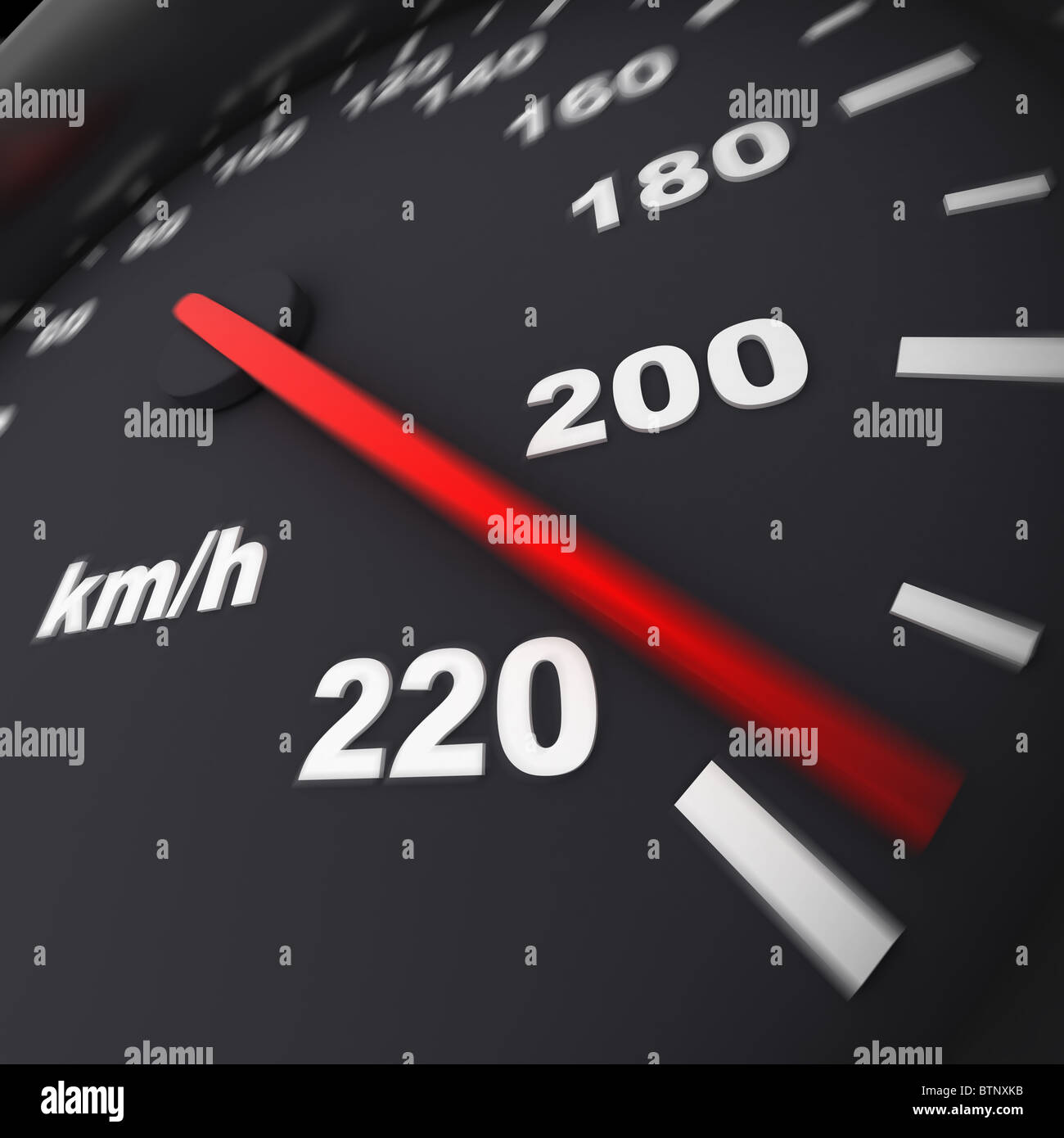 speedometer and arrow on 220 (done in 3d Stock Photo Alamy