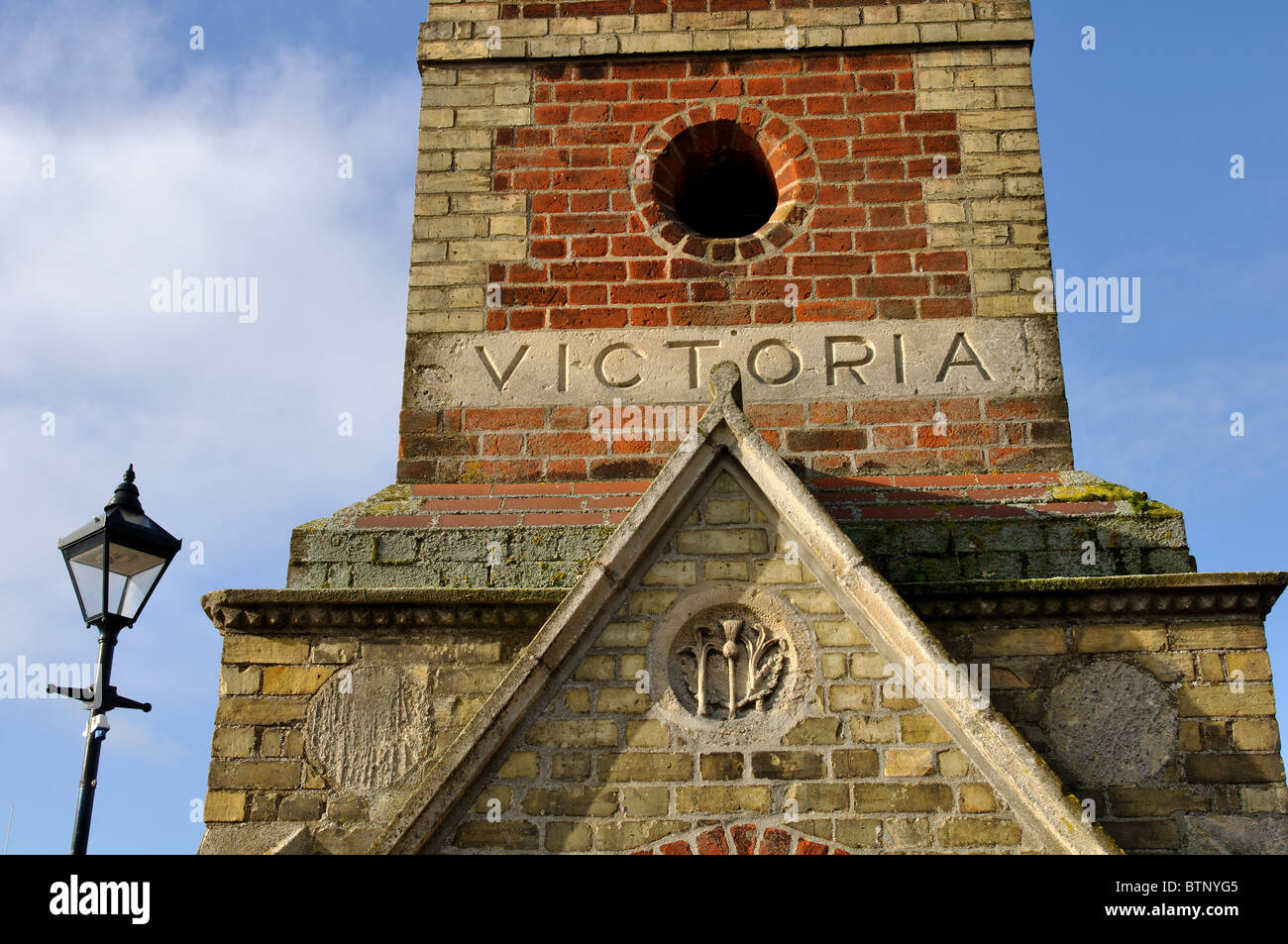 Detail of the Clock Tower, Warboys, Cambridgeshire, England, UK Stock
