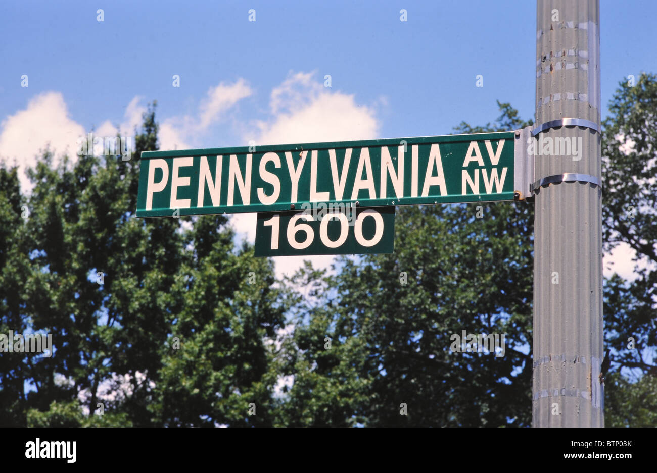 1600 Pennsylvania is where the President of the USA lives. Stock Photo