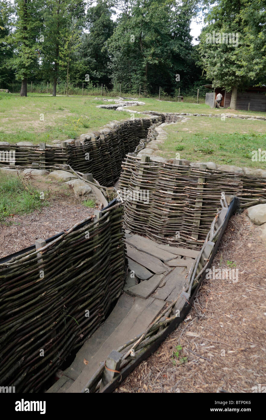 A re-constructed German World War One trench in an area called ...