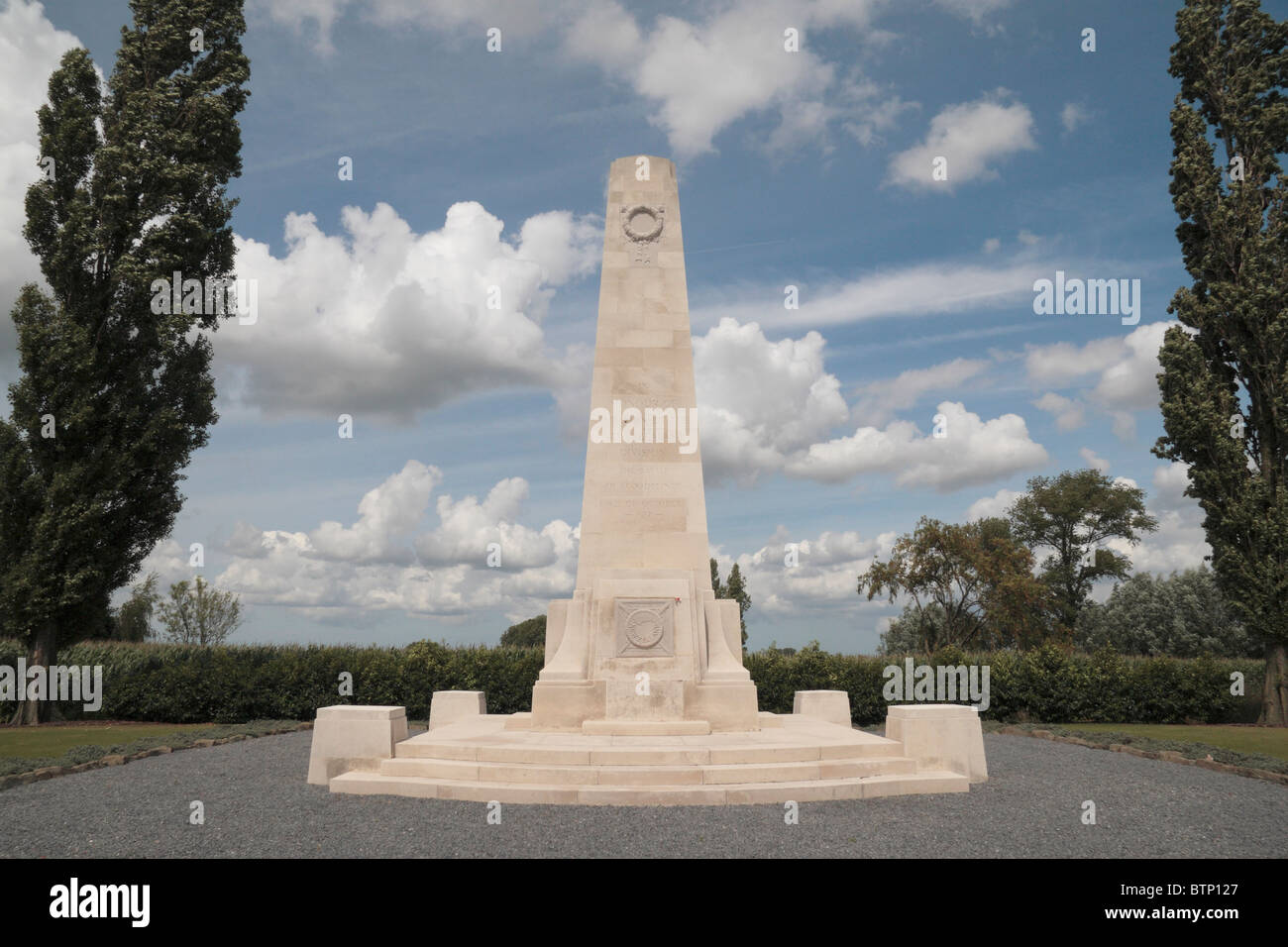 The New Zealand Memorial at 's Graventafel, Zonnebeke, nr Ieper, Belgium. Stock Photo