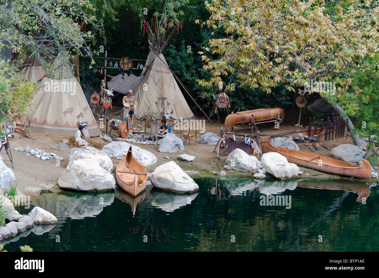 Indian Wigwams at Disneyland Amusement Park in California USA Stock Photo