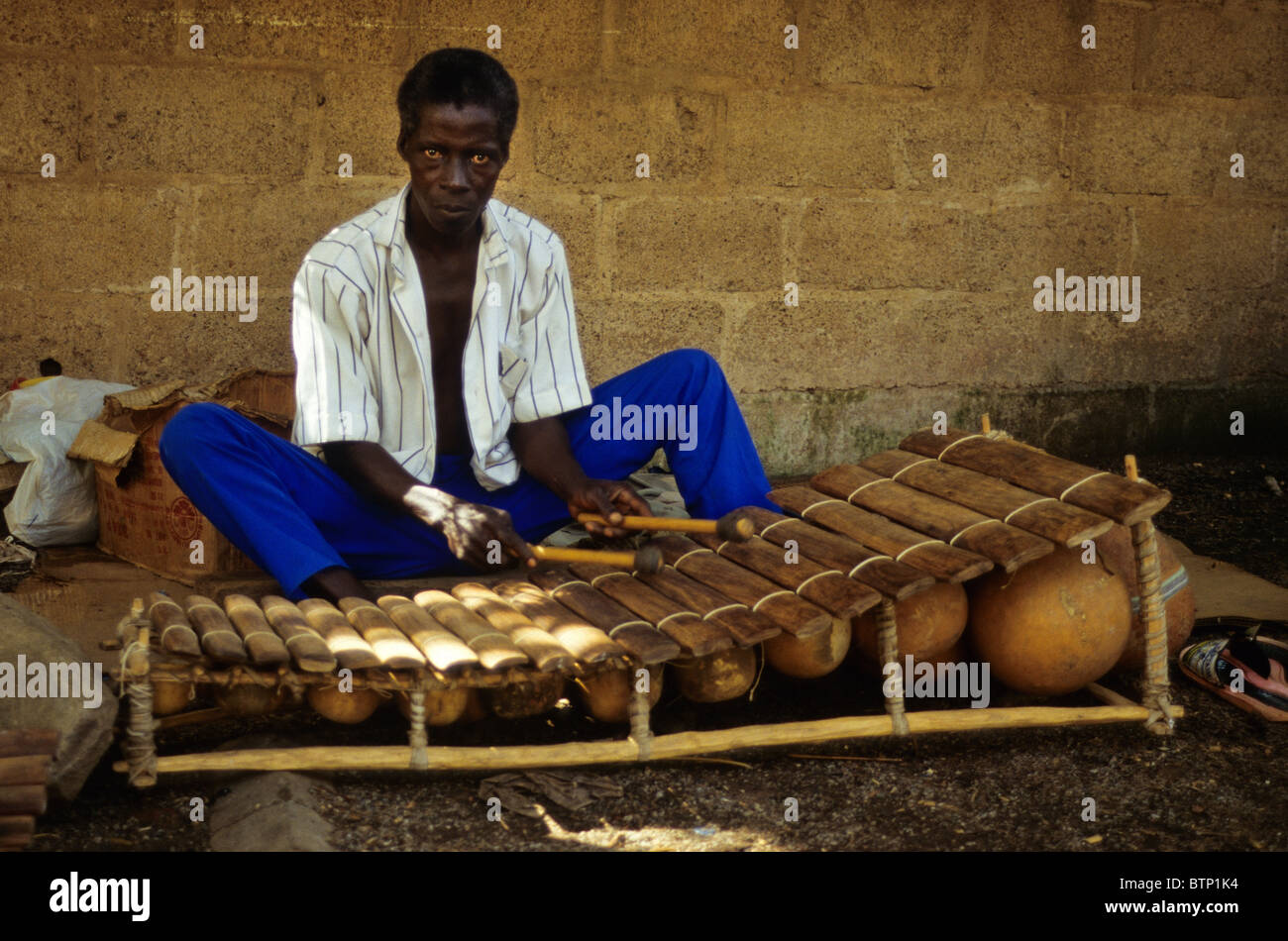 Balafon (Xylophone) Maker Kone Djedi. Ouagadougou, Burkina Faso. Stock Photo