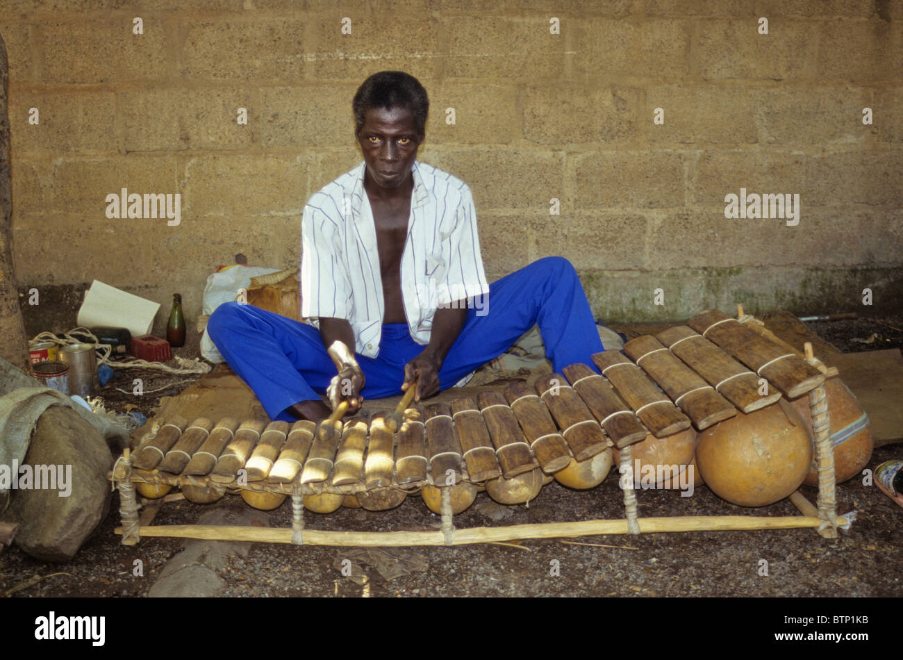 Balafon (Xylophone) Maker Kone Djedi. Ouagadougou, Burkina Faso. Stock Photo