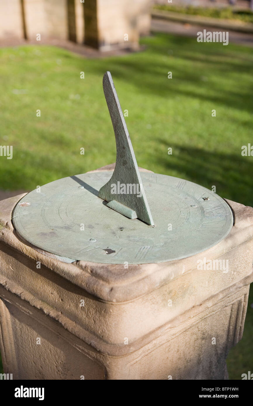 Horizontal or garden sundial in the grounds of Wakefield Cathedral West ...