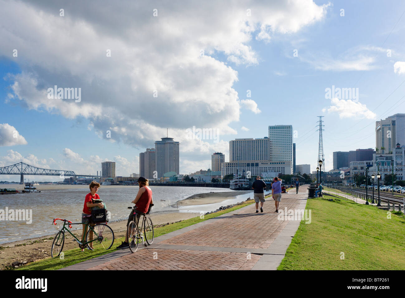 Mississippi river with people walking hi-res stock photography and