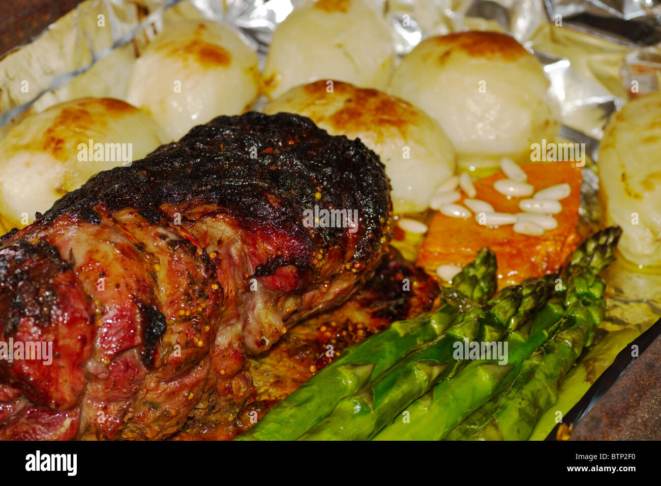 Roast lamb dinner Stock Photo - Alamy