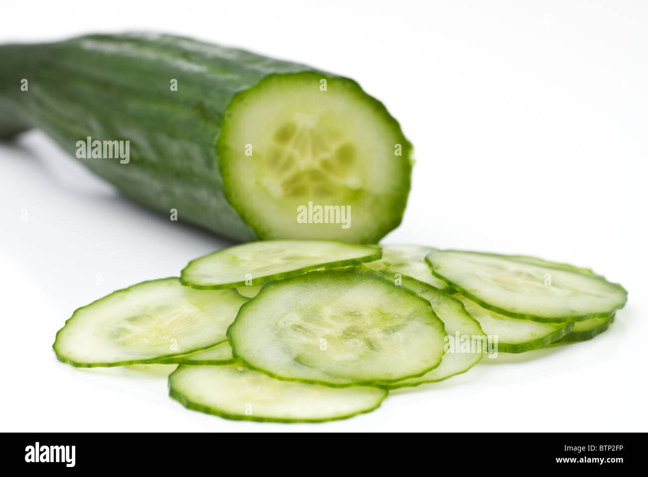 Cucumber with slices Stock Photo