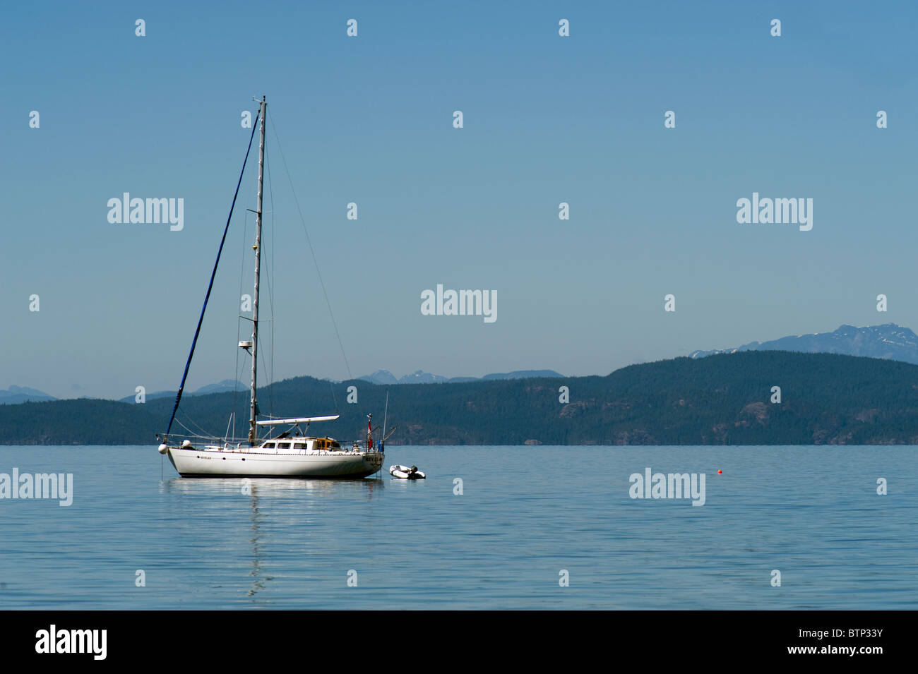 sailboat off the BC coast Stock Photo