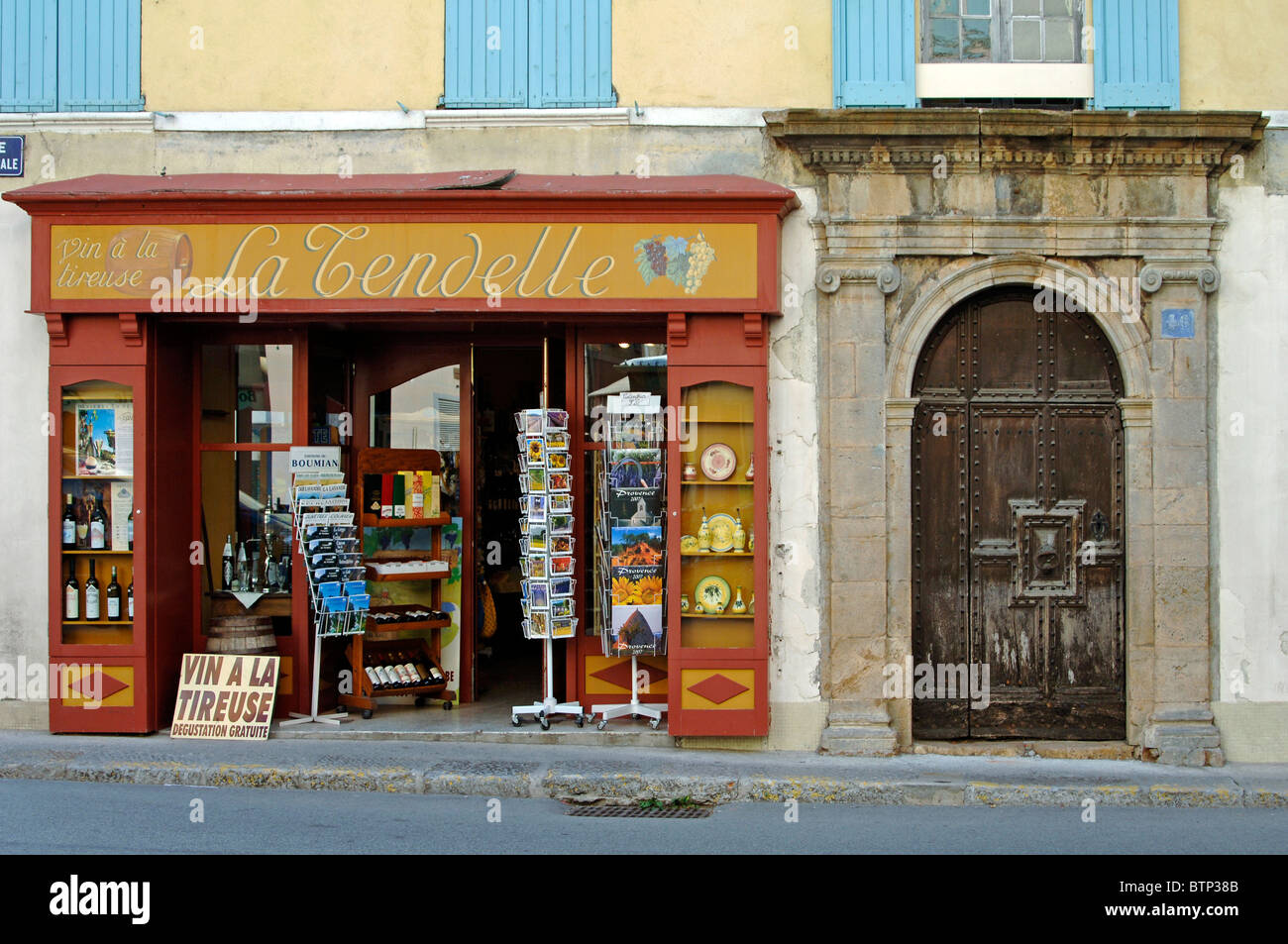 Souvenir Shop, Gift Shop, Shopfront or Store in Castellane Alpes-de-Haute-Provence France Stock Photo