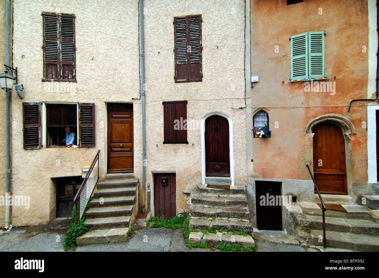French Village Houses or Terraced Houses in the Old Town or Historic