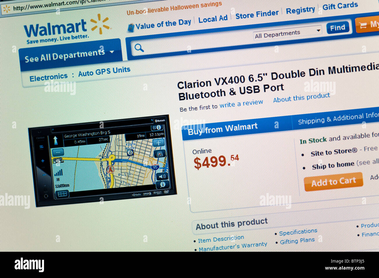 GPS, Walmart Store website online Stock Photo Alamy