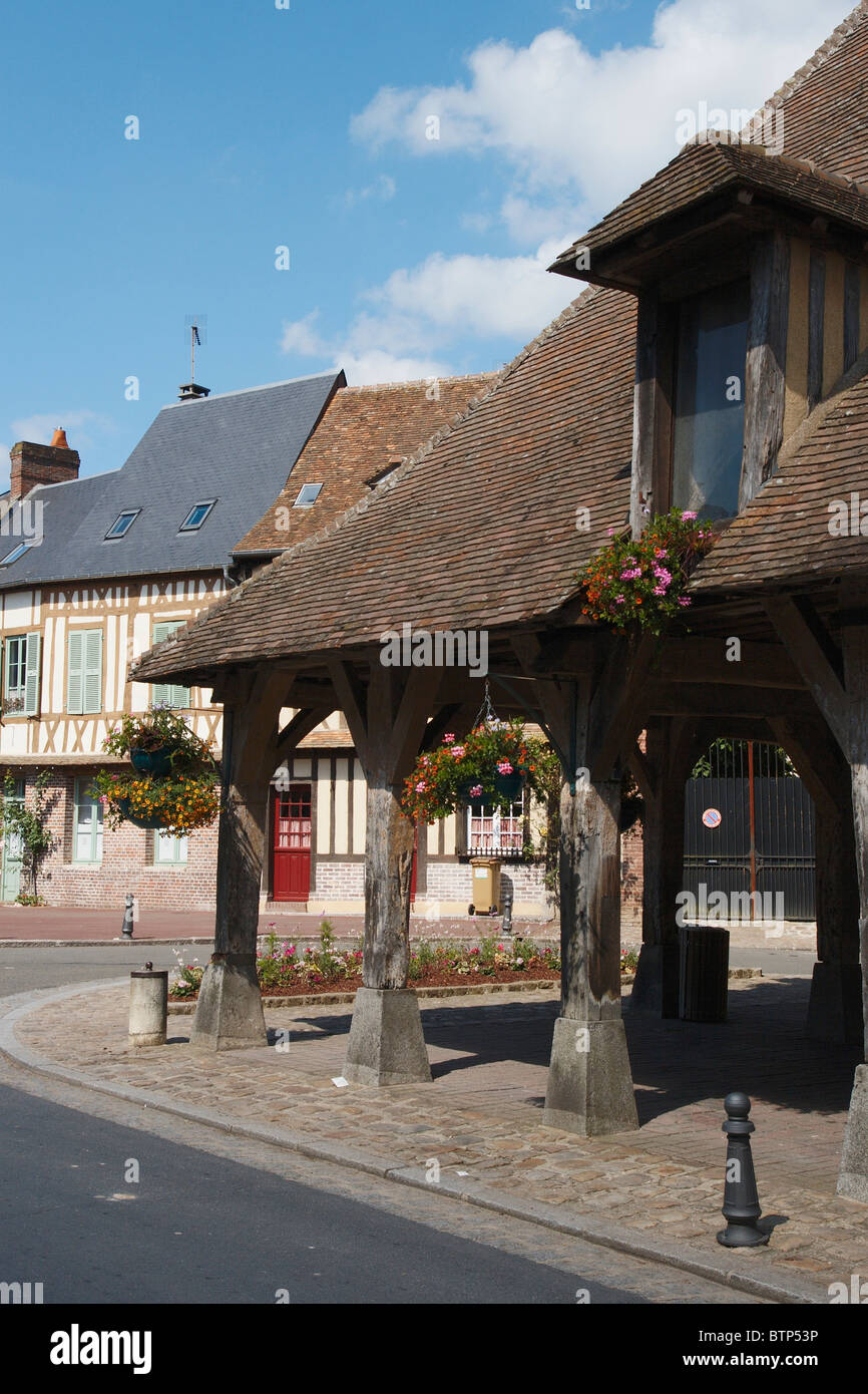 France, Normandie, Lyons la Foret, Old market hall Stock Photo