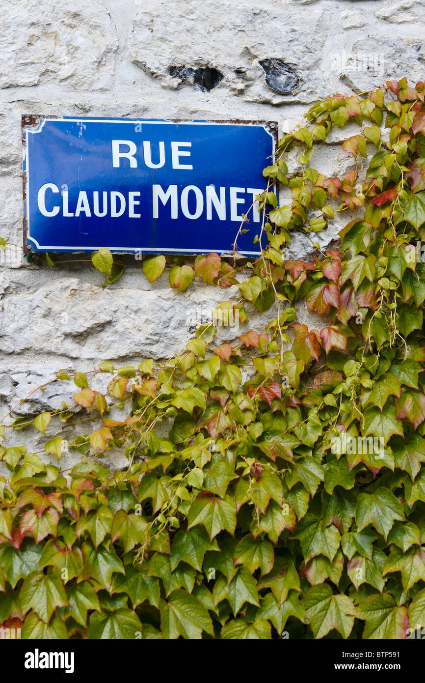 France, Dieppe, Giverny street sign Stock Photo