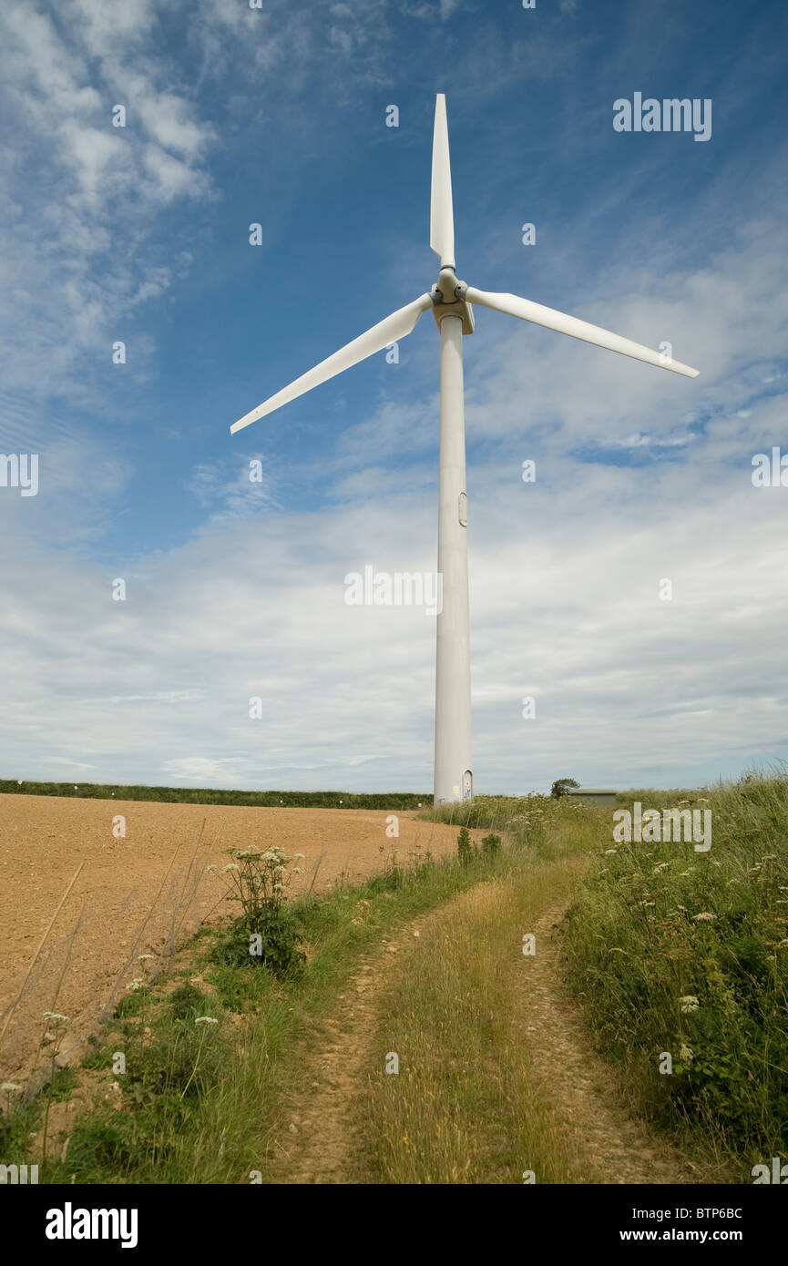 Wind Turbine, Cornwall, UK. Stock Photo