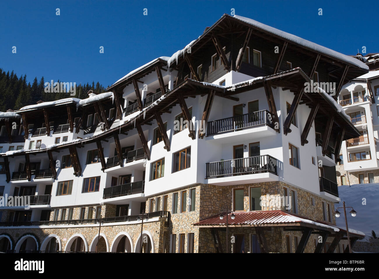 Pamporovo, a famous ski resort, Rodopi mountains, contemporary ...