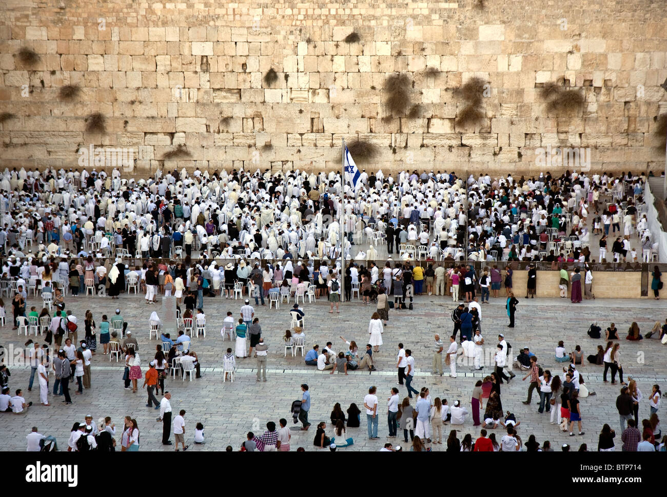 Jewish religious man and woman with traditional clothes pray at the