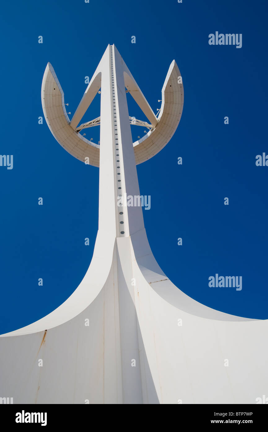 Communications Tower by Santiago Calatrava, Olympic Village, Barcelona, Spain Stock Photo