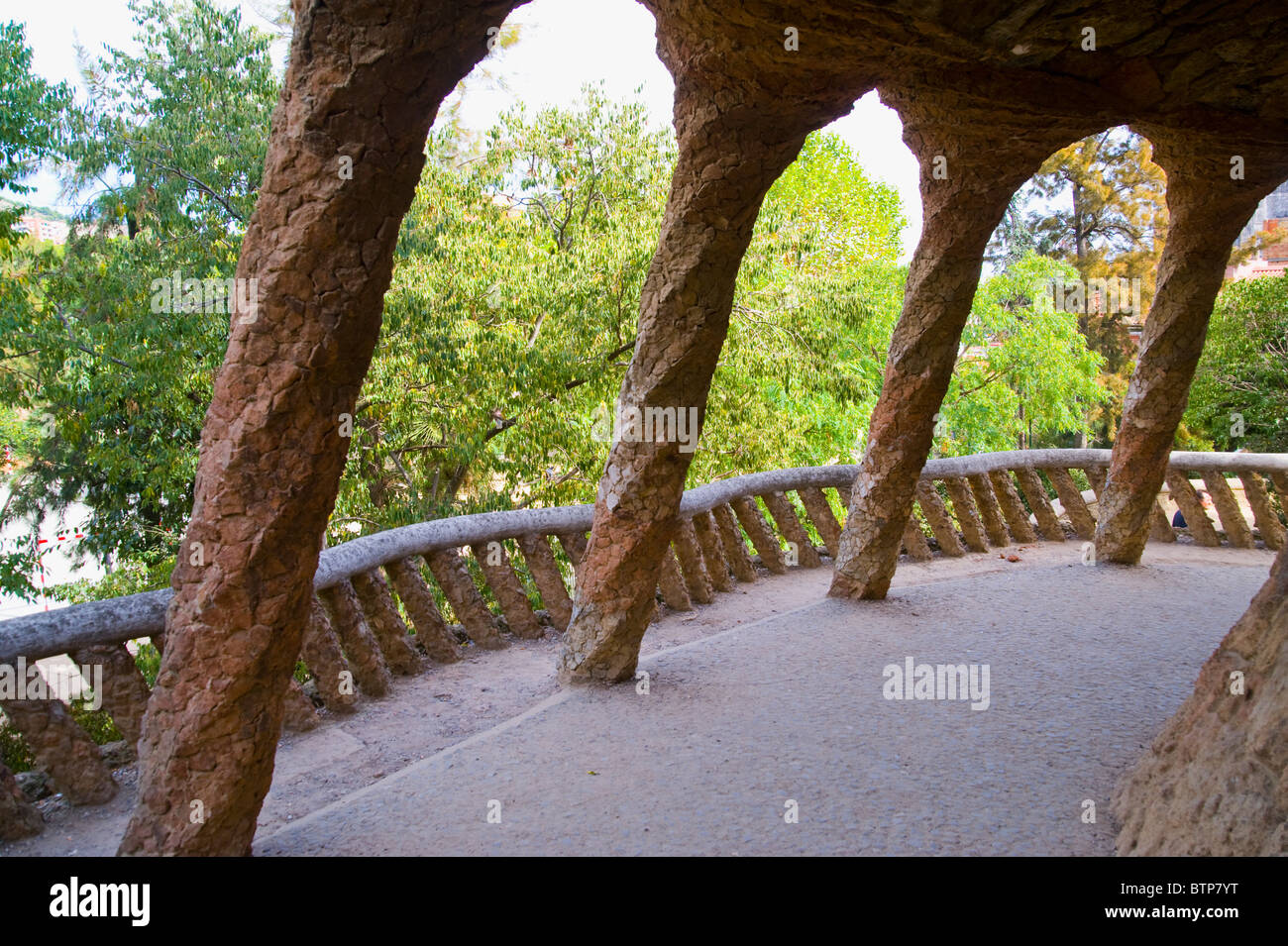 Parc Guell by Antoni Gaudi, Barcelona, Spain Stock Photo
