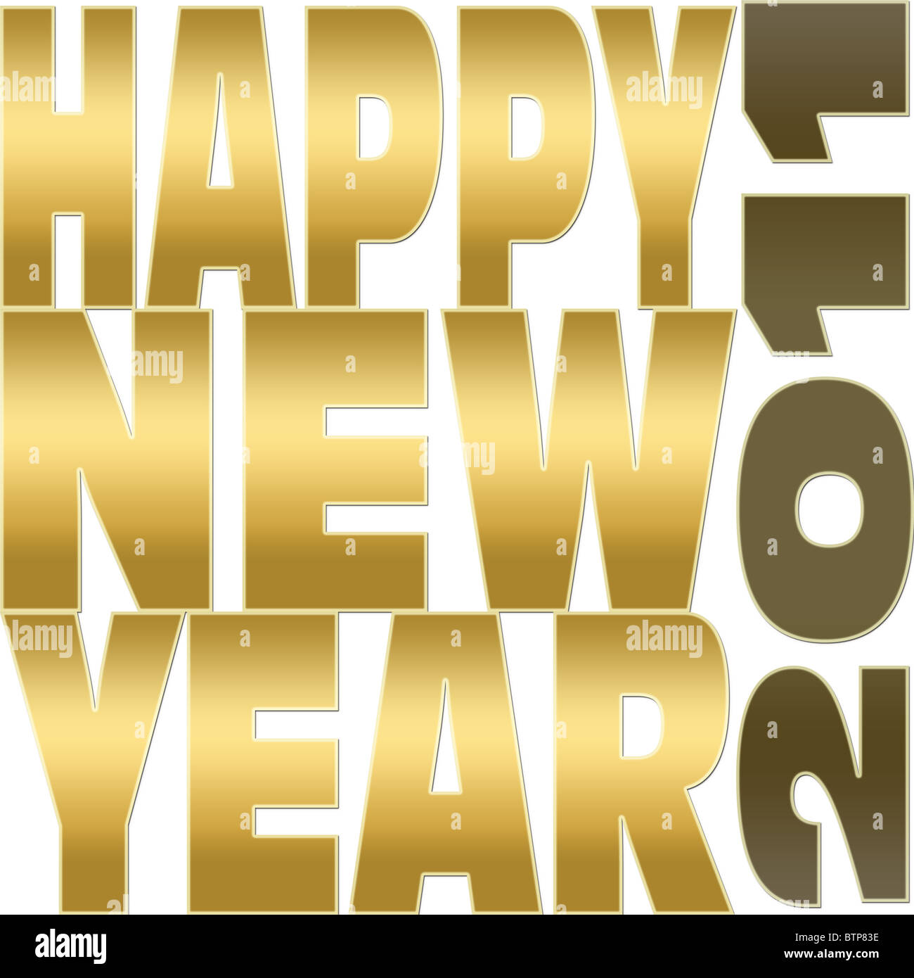 Happy new year 2011 label on white background Stock Photo