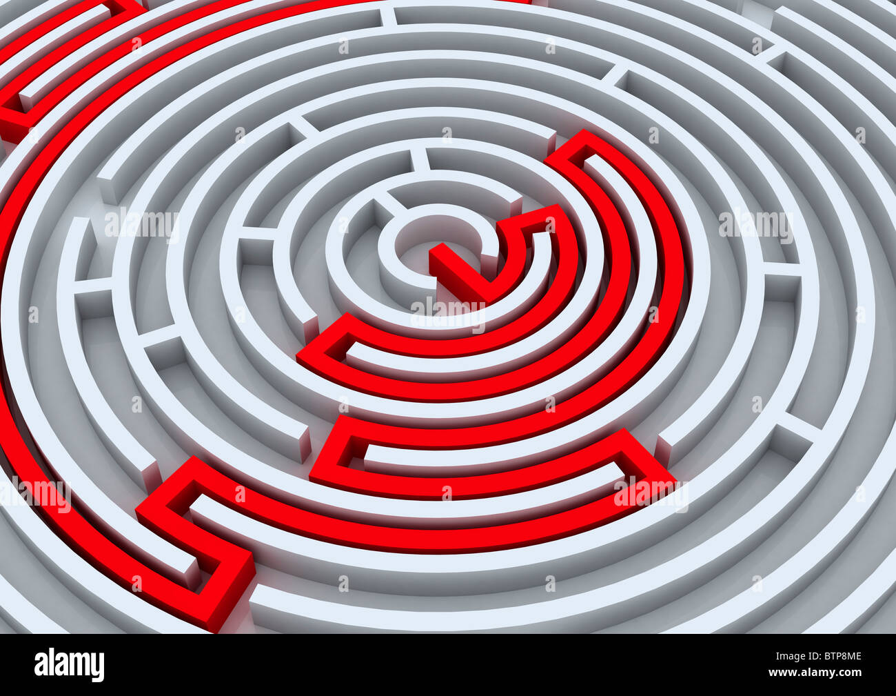 round maze solved Stock Photo - Alamy