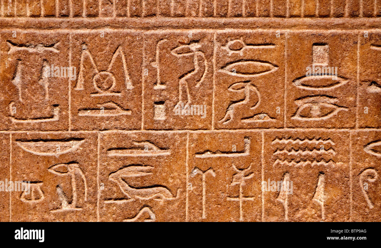 Egyptian hieroglyphs background Stock Photo