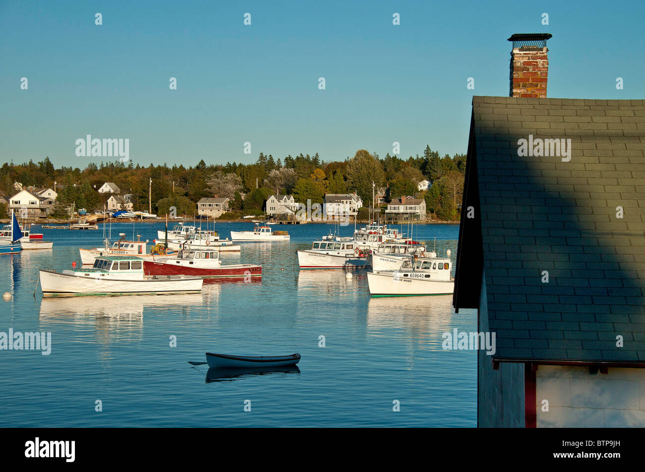 Boats, Bass Harbor, Maine, USA Stock Photo